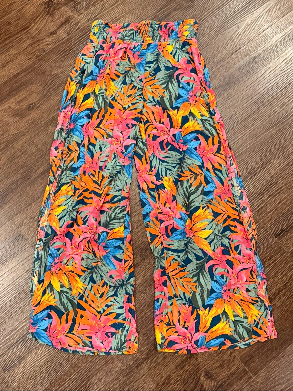 Shade & Shore Tropical Floral High-Rise Wide-Leg Pants - Size M